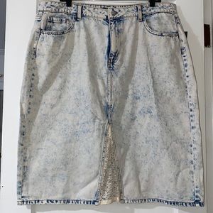 Acid wash jean skirt